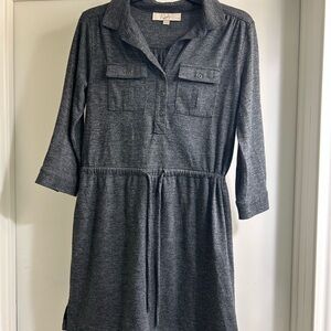 LOFT Gray 3/4 length Sleeve Dress